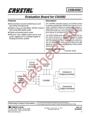 CDB4392 datasheet  